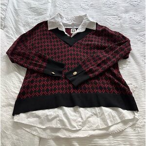 Collared Twofer Layered Look Top.